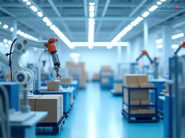Modern automated manufacturing facility supply chain
