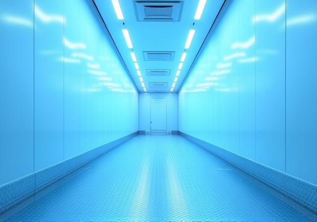 Modern ultra-clean refrigerated trailer interior with digital climate control sensors.