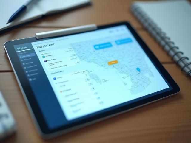 B6 Transportation Digital Logistics Dashboard on Tablet